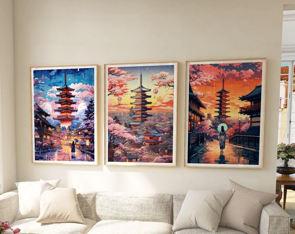 Kyoto Posters, Pink Cherry Blossom Print - DreamBrothers