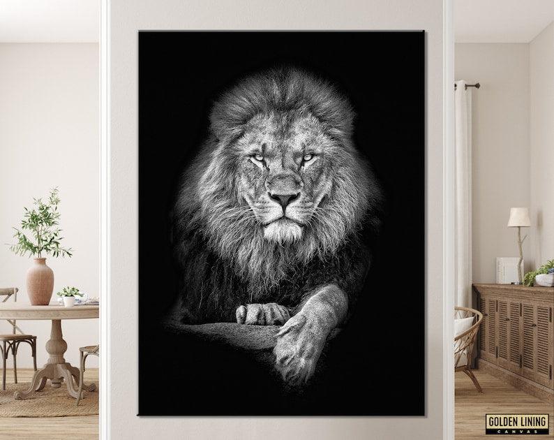 Lion in Black & White | Canvas - DreamBrothers