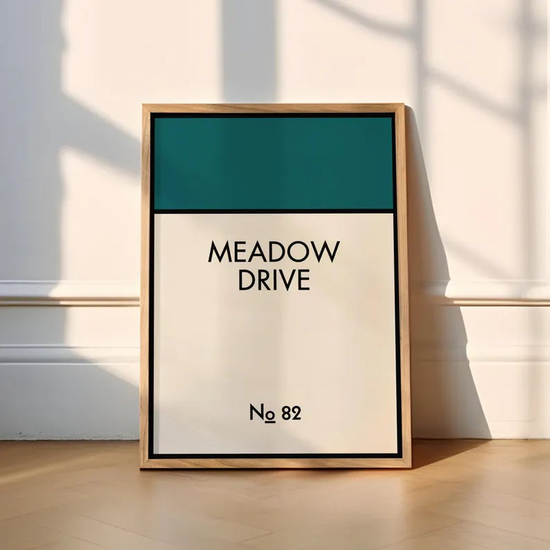Custom Monopoly Style Address Print - New Home Gift - DreamBrothers