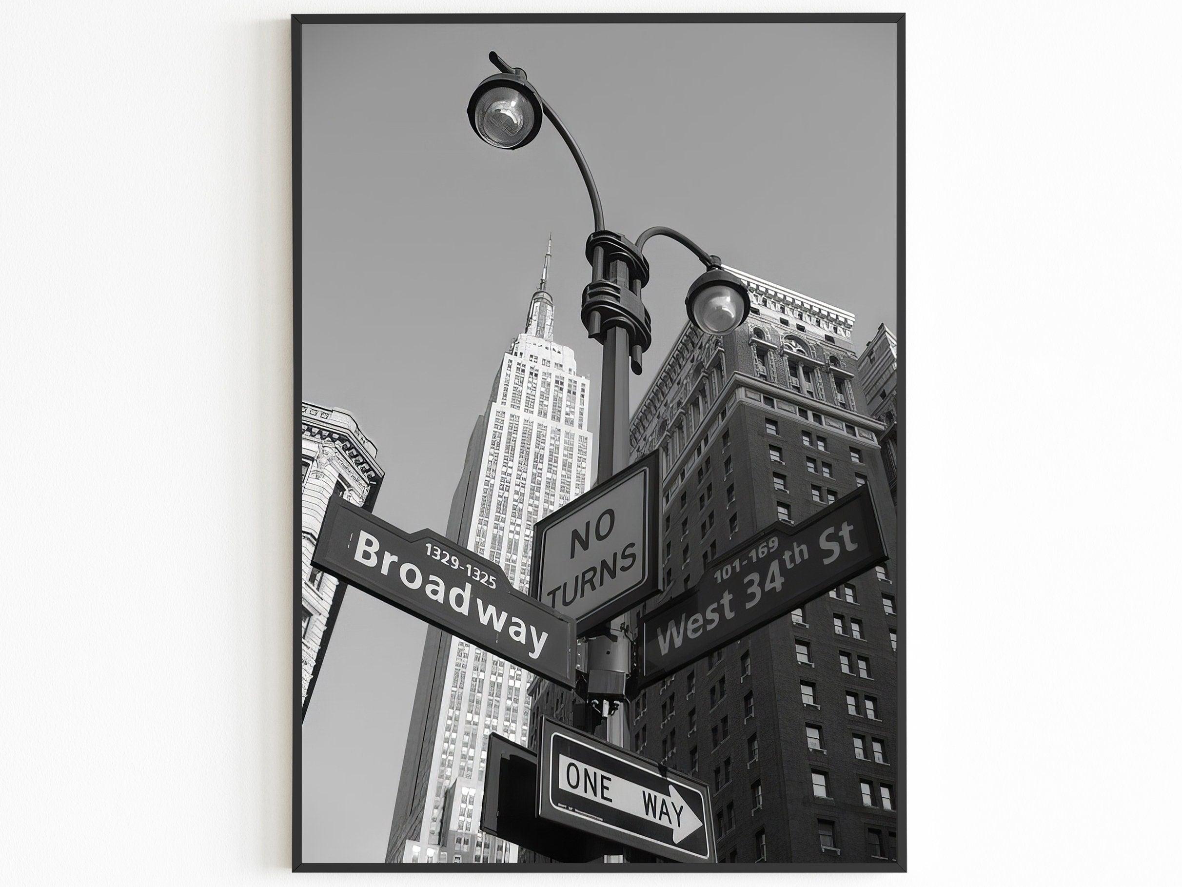 Broadway Print, New York City Vintage Poster, Empire State Building Print, Aesthetic Vintage Poster, Black And White Printable Photo, B&W - DreamBrothers