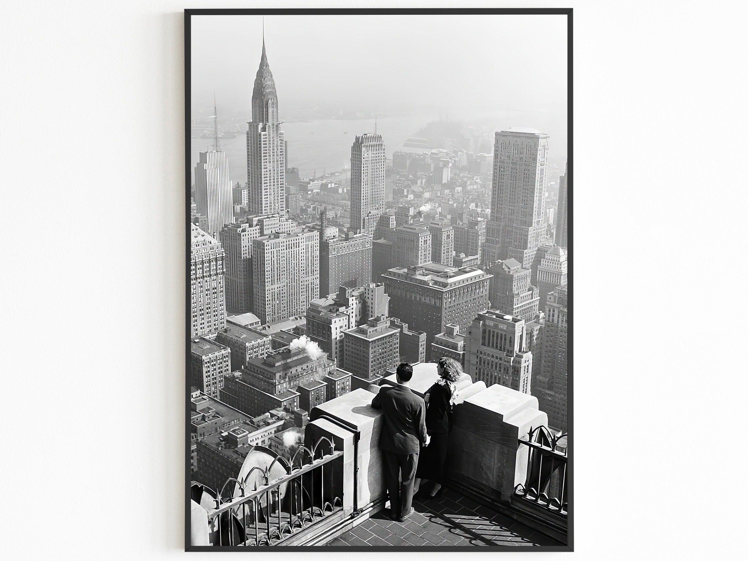Chrysler Building Print, New York City Vintage Poster, Aesthetic Vintage Poster, Black And White Printable Photo, B&W, Travel Couple Gift - DreamBrothers