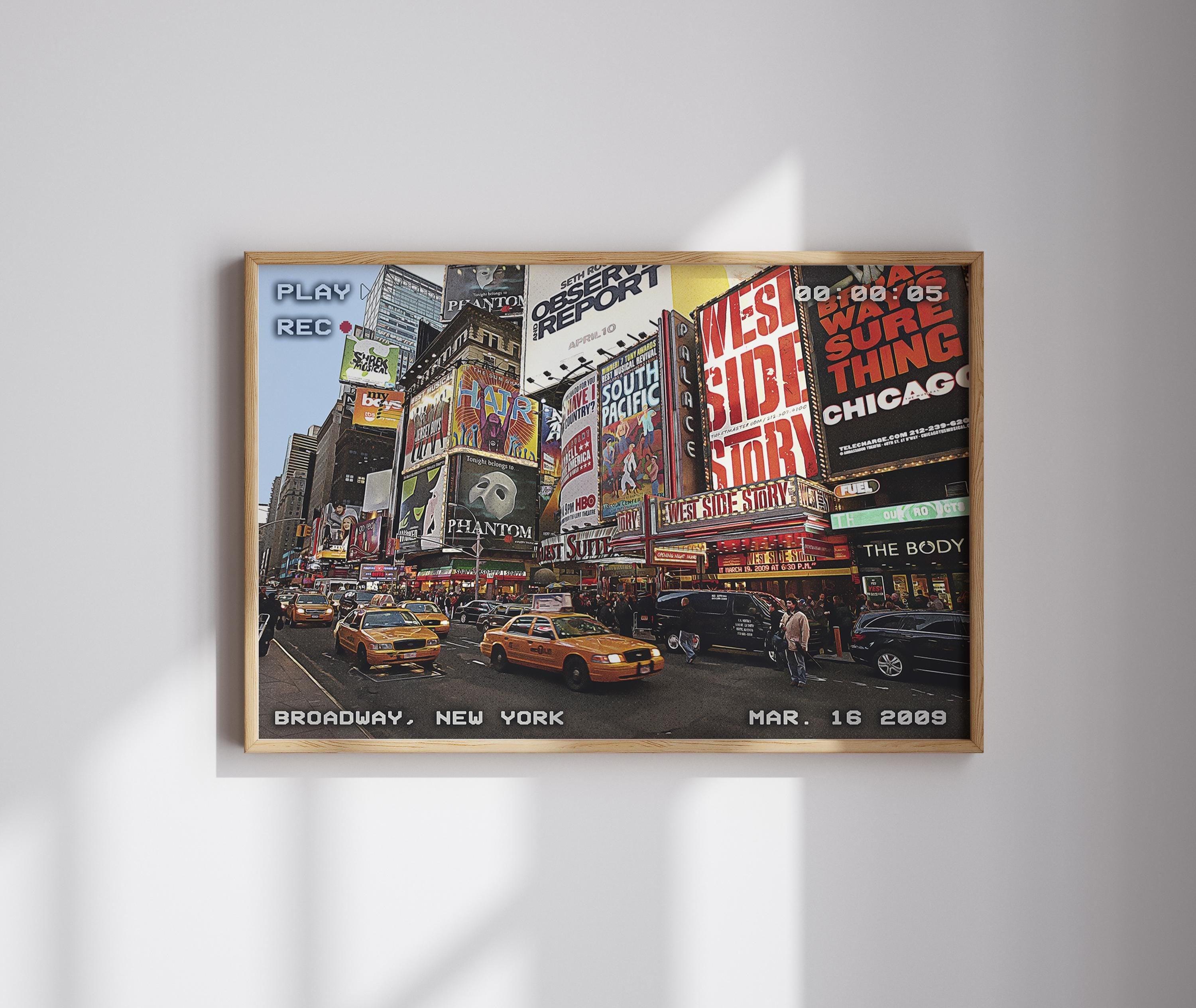 Broadway Theater Poster, Manhattan Colorful Wall Art, New York Pop Travel Poster, NYC Movie, VHS Retro Print, Printable Vintage Movie Gift - DreamBrothers