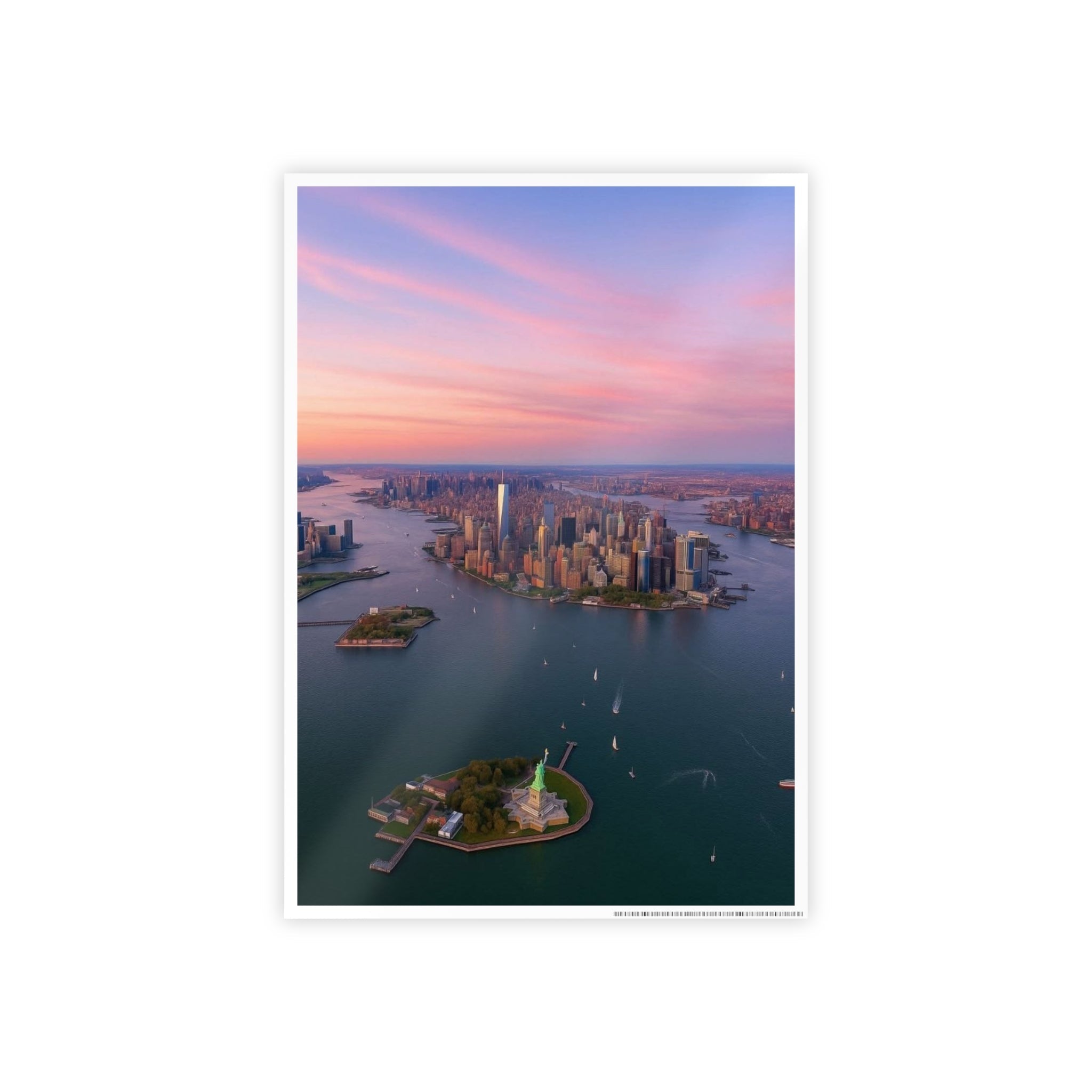 New York City Sunset Skyline Poster - NYC Lower Manhattan Aesthetic Wall Art - DreamBrothers